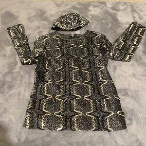 Vintage sequin top with hat.
